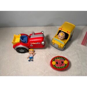 Cocomelon Toy Lot Musical Tractor RC School Bus JJ TomTom Figures Remote Control
